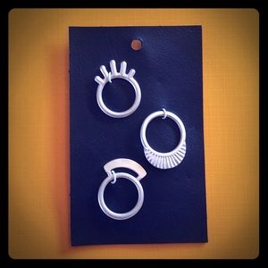 Free People Matte Silver Mod Size 6 rings